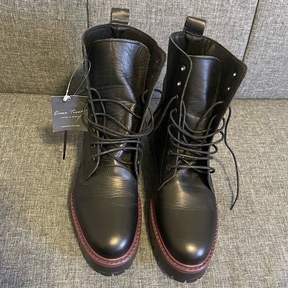 Enzo Tesoti Black Leather Women’s Boots Sz 38 NWT - Picture 3 of 9